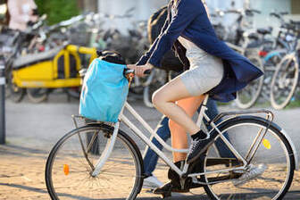 Woman commuting on a bike