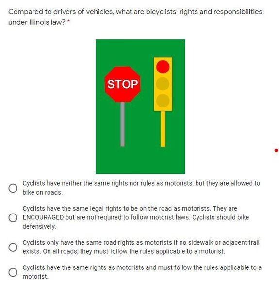 A traffic stop sign and traffic light that is part of a quiz