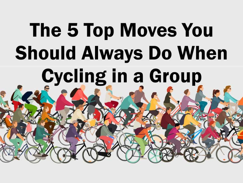 Large group of people cycling close together